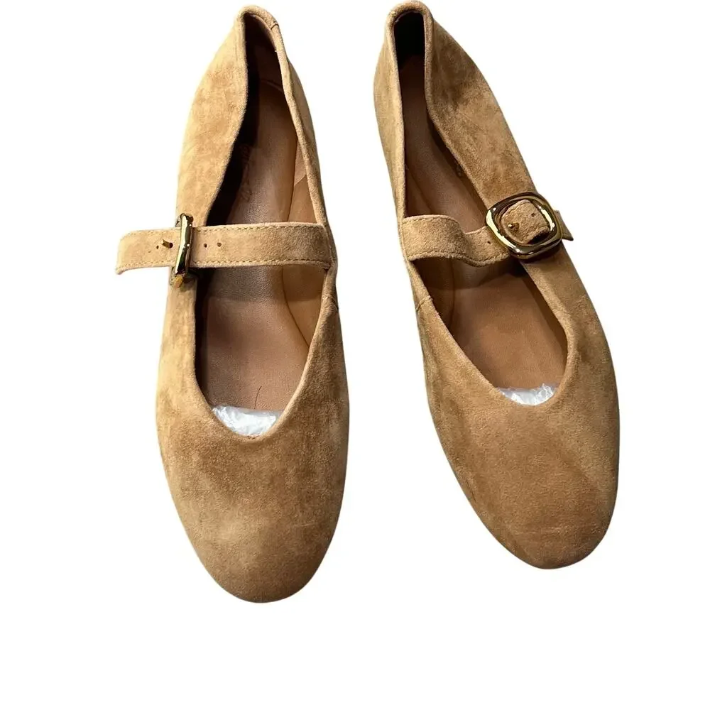 Madewell The Remy Mary Jane Flat Shoe Leather Comfort Dried Acorn Size 8 NWOB